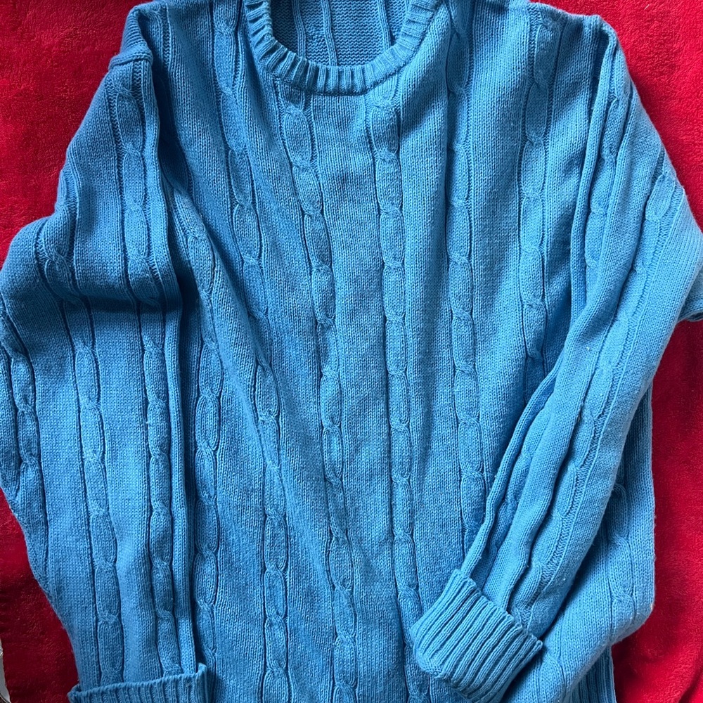 Vintage Blue Cable Knit Sweater
